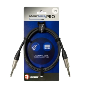 StageCore PRO100LU1BK REAN 6.35mm-6.35mm Mono Jack Cable, LU1