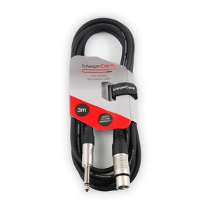 StageCore CORE300LU3BK 6.35mm Mono Jack Plug - Female XLR Connector, Audio Cable