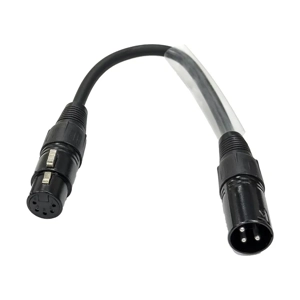 StageCore SCDMX3M-5F DMX Adaptor Cable, 3 Pin Male XLR 5 Pin Female XLR, Length 0.20m