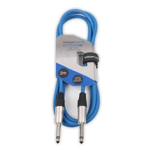 StageCore CORE100LU2-BL Premade 6.35mm-6.35mm Mono Jack Cable, LU2, BLUE