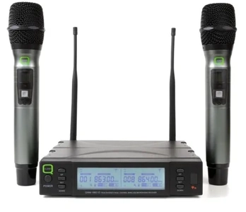 Q-Audio UHF Dual Channel True Diversity HH Wireless Mic System