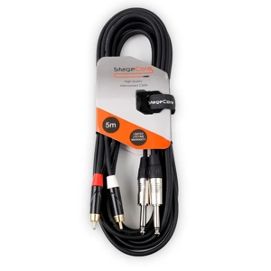 StageCore iCORE310LU5 2x 6.35mm Mono Jack Plug - 2x Male RCA Phono Plugs, Cable