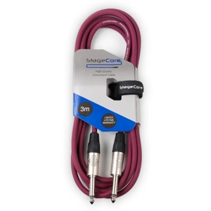 StageCore CORE100LU3PU Premade 6.35mm-6.35mm Mono Jack Cable, LU3, PURPLE