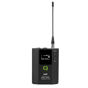 Q-Audio UHF Bodypack Transmitter for QWM 1970, lavalier mic, cable, headset