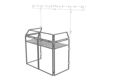 Ultimax DJ Booth Goal Post System with Carry Bag in White