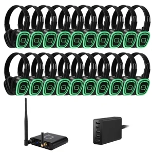 Silent Disco 20 way kit including Bluetooth transmitter and charger