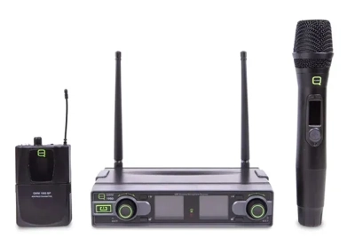 Q-Audio UHF Dual Channel Diversity HH+BP Wireless System