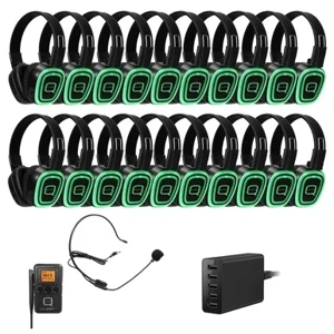 Silent Disco 20 Way Kit Including Beltback Bluetooth Transmitter and Charger