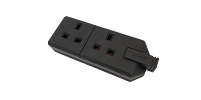 Masterplug 2 Gang 13A HD TSKT BLACK