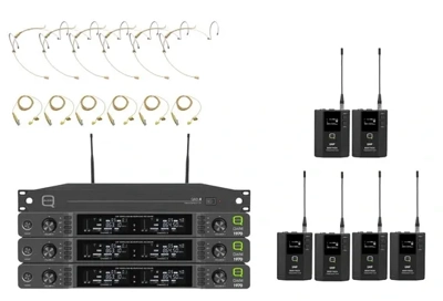 Q-Audio QWM1970BP-6W 6-Way QWM1970 Beltpack System complete Antenna Unit 606-614MHz