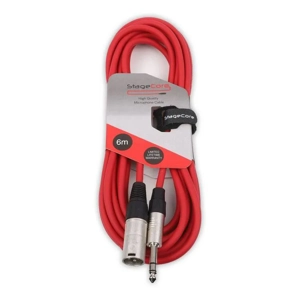 StageCore CORE163LU6RD 6.35mm Jack Plug - Male XLR Connector, Audio Cable