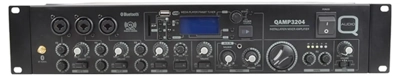 Q-Audio One or Two Zone Mixer / Amp with Media Player, Bluetooth, FM Tuner, Built-in Jingle Player