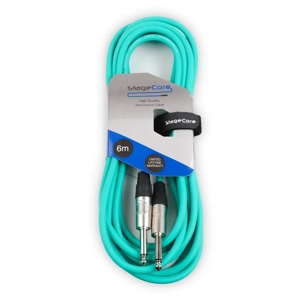 StageCore CORE100LU6-GR Premade 6.35mm-6.35mm Mono Jack Cable, LU6, GREEN