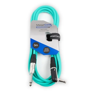 StageCore CORE140LU3GR 6.35mm Angled Mono Jack Plug - 6.35mm Straight Mono Jack Plug, Cable