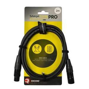 StageCore PRODMX3LU2 REAN 3 Pin XLR Male - 3 Pin XLR Female, 120 ohm DMX Cable, LU2