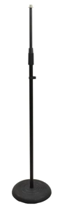 Ultimax Straight Microphone Stand with heavy, round cast-iron base