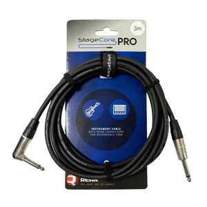 StageCore PRO140LU3BK REAN 6.35mm Angled Mono Jack Plug - 6.35mm Straight Mono Jack Plug, Cable, LU3