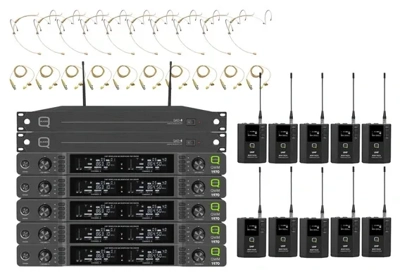 Q-Audio QWM1970BP-10W 10-Way QWM1970 Beltpack System complete Antenna Unit 606-614MHz