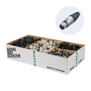 Neutrik 3 pole cable connector, female Disassembled box of 100