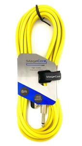 StageCore CORE140LU6YE 6.35mm Angled Mono Jack Plug - 6.35mm Straight Mono Jack Plug, Cable
