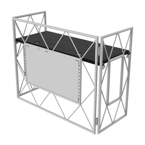 Ultimax Aluminium Truss DJ Booth c/w VERSA TV mount and Shelf