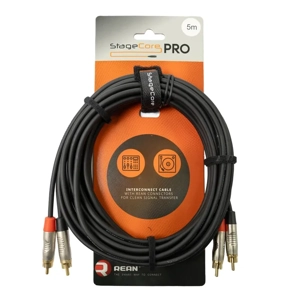 StageCore iPRO250LU5 REAN 2x Male RCA Plugs - 2x Male RCA Phono Plugs, Cable, LU5