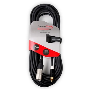 StageCore CORE171LU10BK Male XLR Connector - Male RCA Phono Plug, Audio Cable