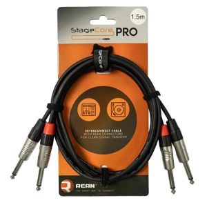 StageCore iPRO200LU15 REAN 2x 6.35mm Mono Jack Plug - 2x 6.35mm Mono Jack Plugs, Cable, LU1.5