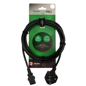 StageCore SC-UKIEC075M Mains Power Lead Moulded UK Plug - IEC 13A, 3*1.00mm2, 0.75M