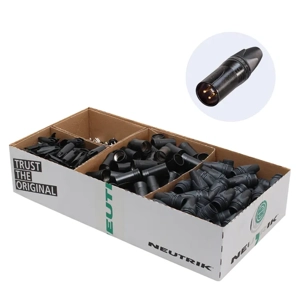 Neutrik 3 pole cable connector, male Disassembled box of 100
