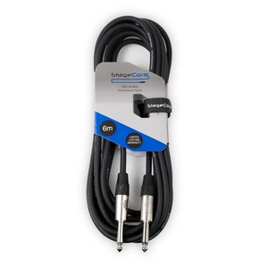 StageCore CORE100LU6-BK Premade 6.35mm-6.35mm Mono Jack Cable, LU6, BLACK