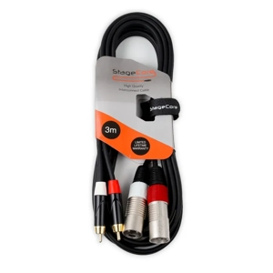 StageCore iCORE370LU3 2x Male XLR Connectors - 2x Male RCA Phono Plugs, Cable