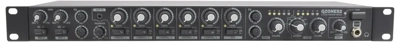Q-Audio Zoner Mixer 6 Stereo Channels + 2 Microphone Channel with Talk Over into 2 Output Zones