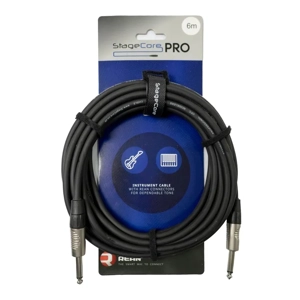 StageCore PRO100LU6BK REAN 6.35mm-6.35mm Mono Jack Cable, LU6