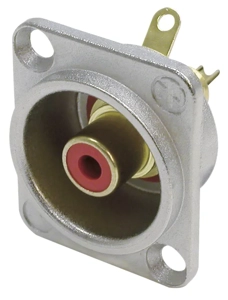 Neutrik RCA Phono - Phono socket in nickel D-shape housing red