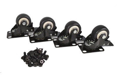 Cobra 4 x Wheel with brake and fixings - For metal racks, Set of 4, Box Include fixings