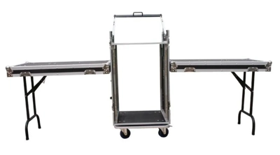 Cobra 19" 16U rack + 10U slant with tables, w/wheels