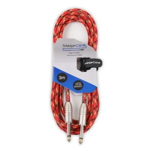 StageCore CORE120LU3RD 6.35mm Mono Jack Plug - 6.35mm Mono Jack Plug, Vintage Tweed Style Cable