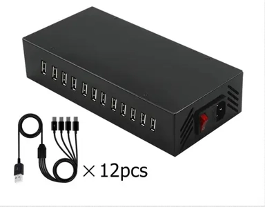 Silent Disco 48 Way Charger - UK Mains Charger Included & USB Cables