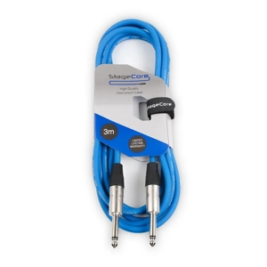 StageCore CORE100LU3BL Premade 6.35mm-6.35mm Mono Jack Cable, LU3, BLUE