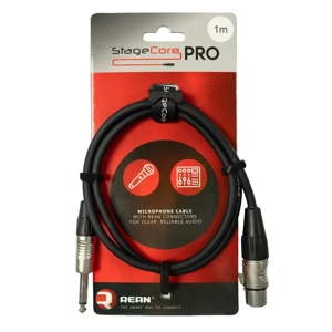 StageCore PRO300LU1BK REAN 6.35mm Mono Jack Plug - Female XLR Connector, Audio Cable, LU1