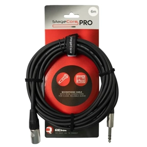 StageCore PRO163LU6BK REAN 6.35mm Jack Plug - Male XLR Connector, Audio Cable, LU6