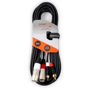 StageCore iCORE370LU5 2x Male XLR Connectors - 2x Male RCA Phono Plugs, Cable