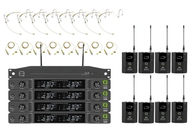 Q-Audio QWM1970BP-8W 8-Way QWM1970 Beltpack System complete Antenna Unit 606-614MHz
