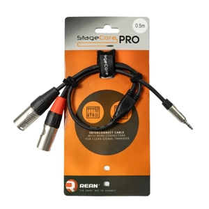 StageCore iPRO320LU05 REAN 2x Male XLR Connectors - 1x 3.5mm Mini Jack Plug, Cable, LU05