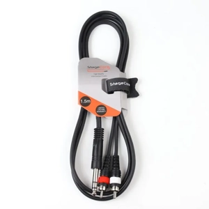 StageCore AIROH300LU2 1x 6.35mm Jack Plug - 2x Male RCA Phono Plugs, Cable