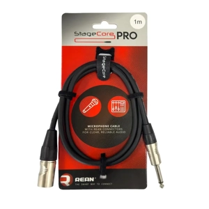 StageCore PRO301LU1BK REAN 6.35mm Mono Jack Plug - Male XLR Connector, Audio Cable, LU1