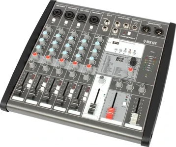 Q-Audio 6 Channel Mixer with FX and USB