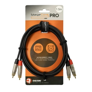StageCore iPRO250LU15 REAN 2x Male RCA Plugs - 2x Male RCA Phono Plugs, Cable, LU1.5