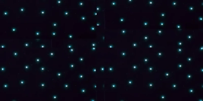 Ultimax 6m x 3m Starcloth Black Molton Fabric  with 144 WHITE LEDs and DMX Controller 65w